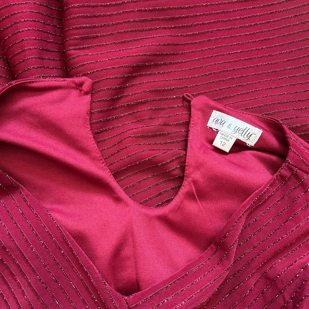 Charming Wine Red Kids holiday Dress - Picture 2 of 4